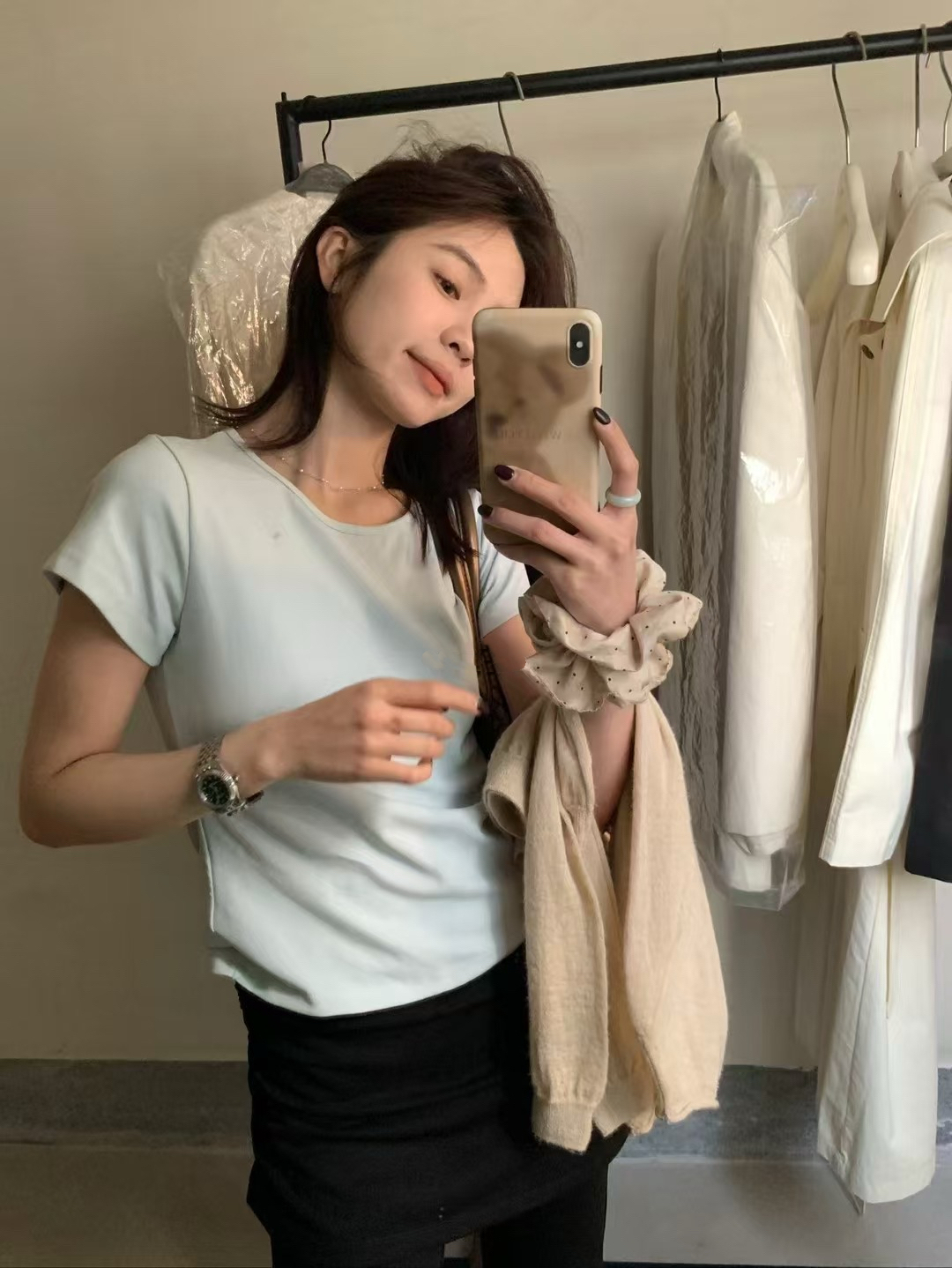 8色！skim*正肩紙片tee23