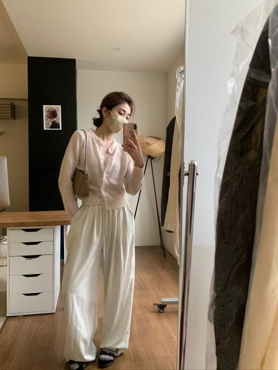 拼紗毛織開衫20