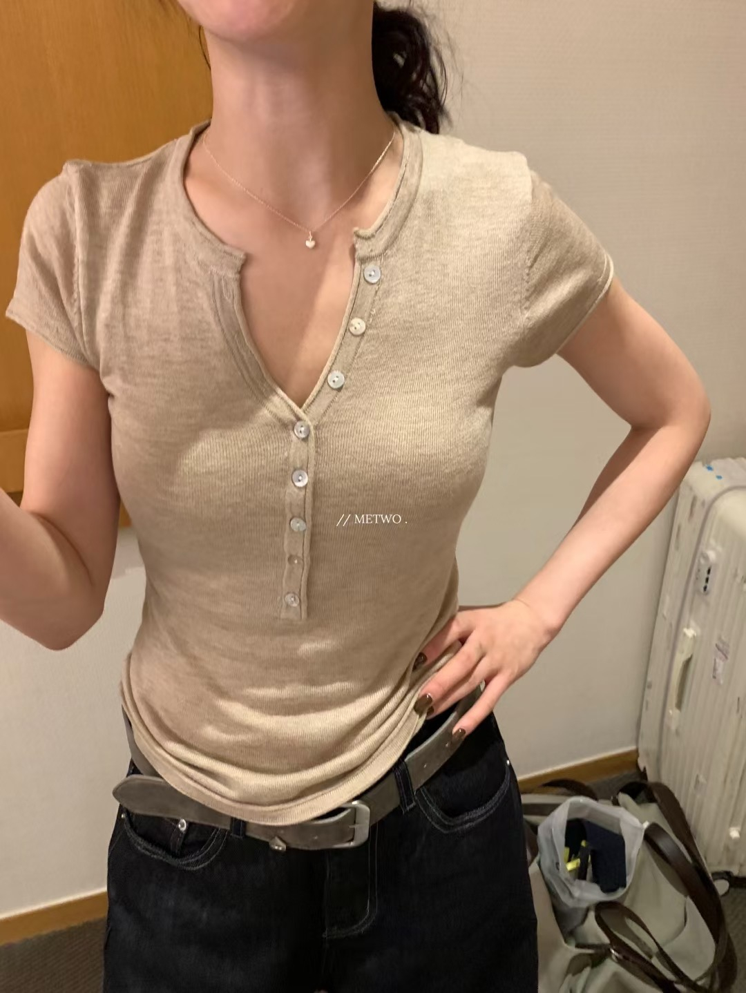 紙片人5色紐扣針織16