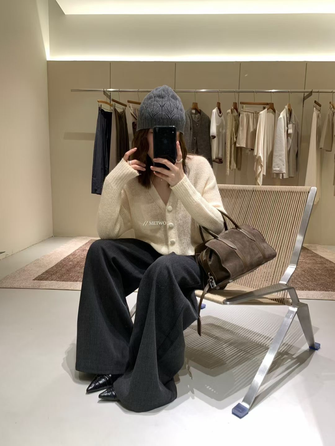 馬海毛開扣毛衣2