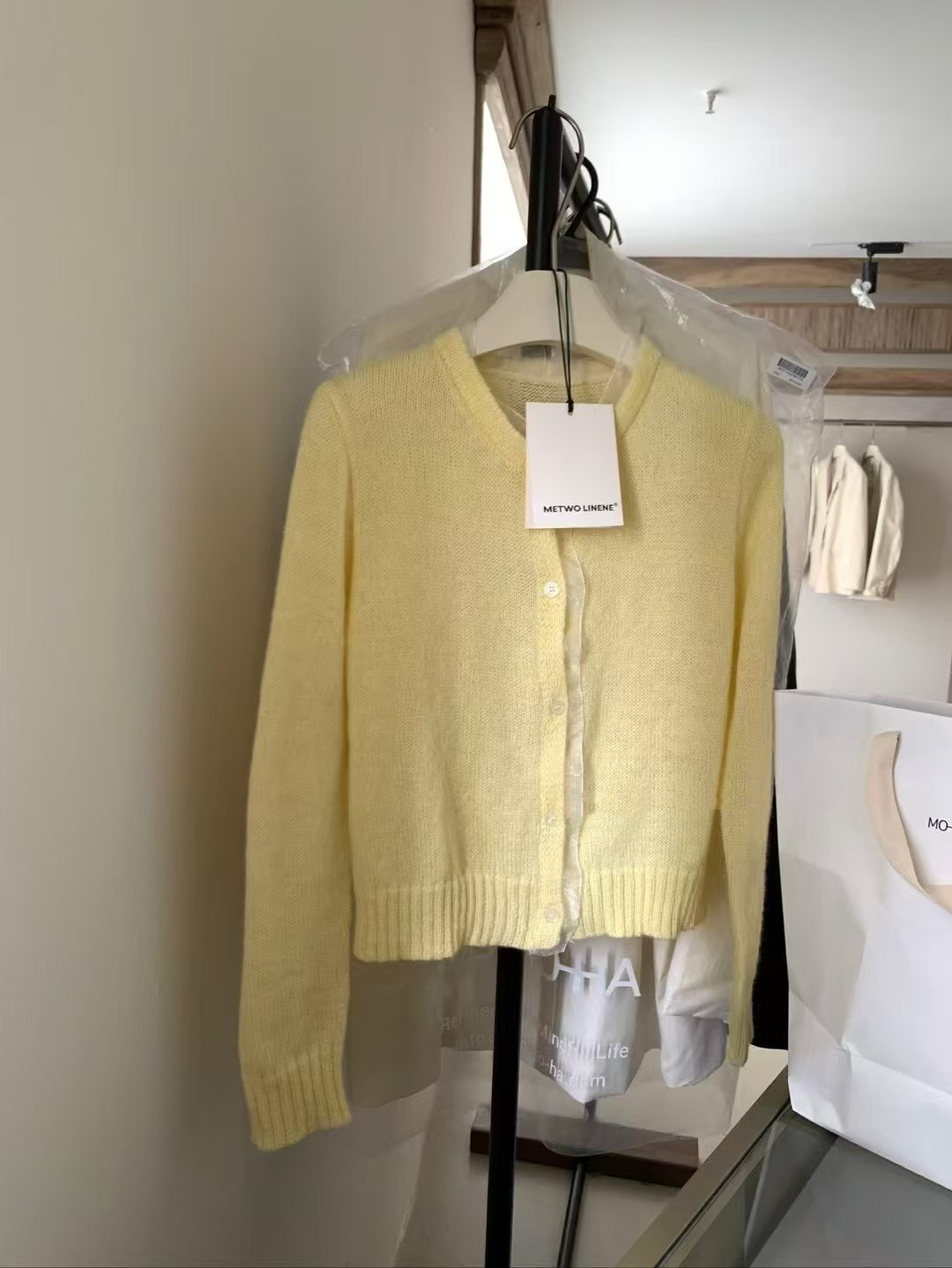 拼紗毛織開衫16