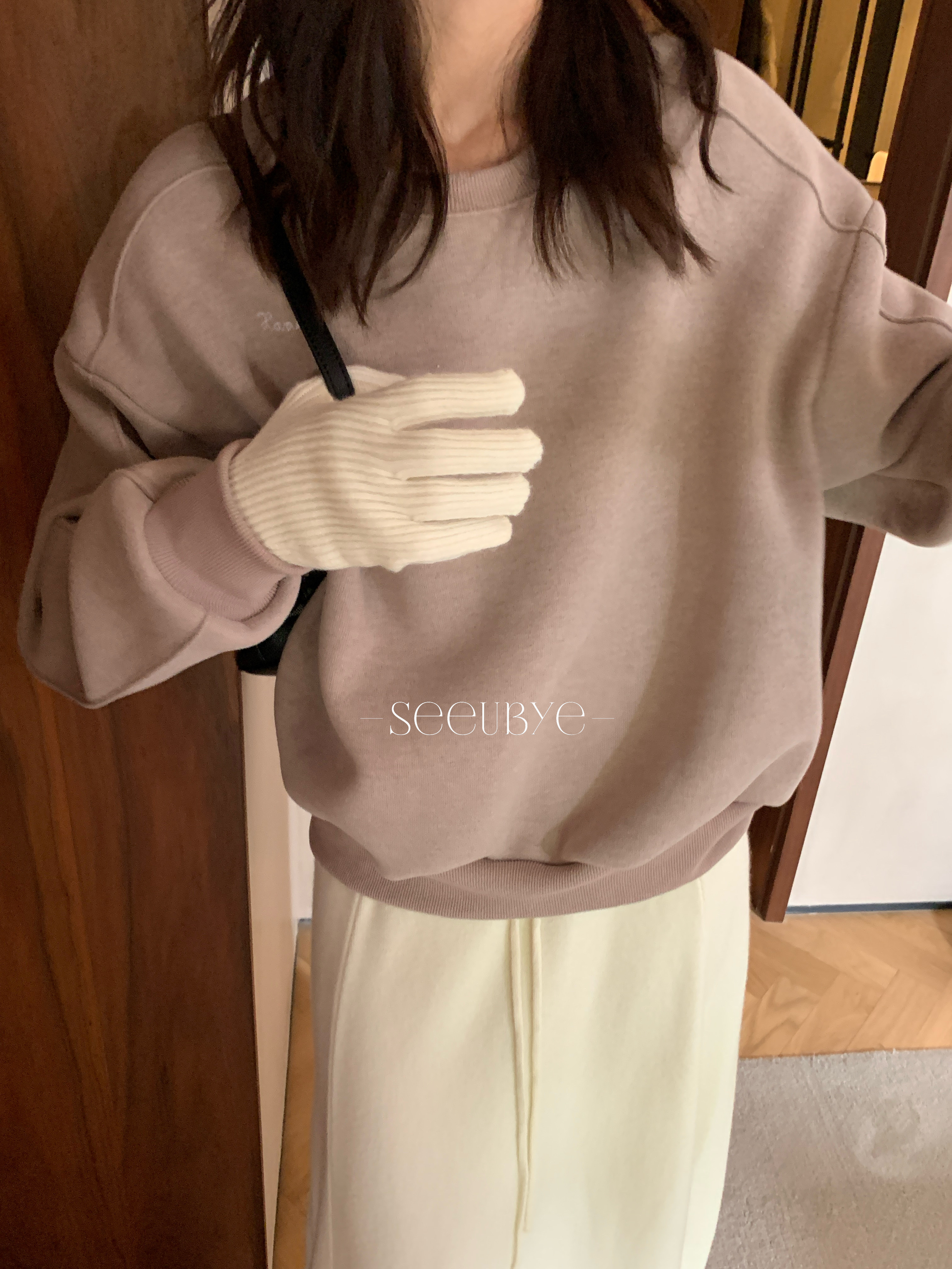 訂製藕粉色加絨hoodie5