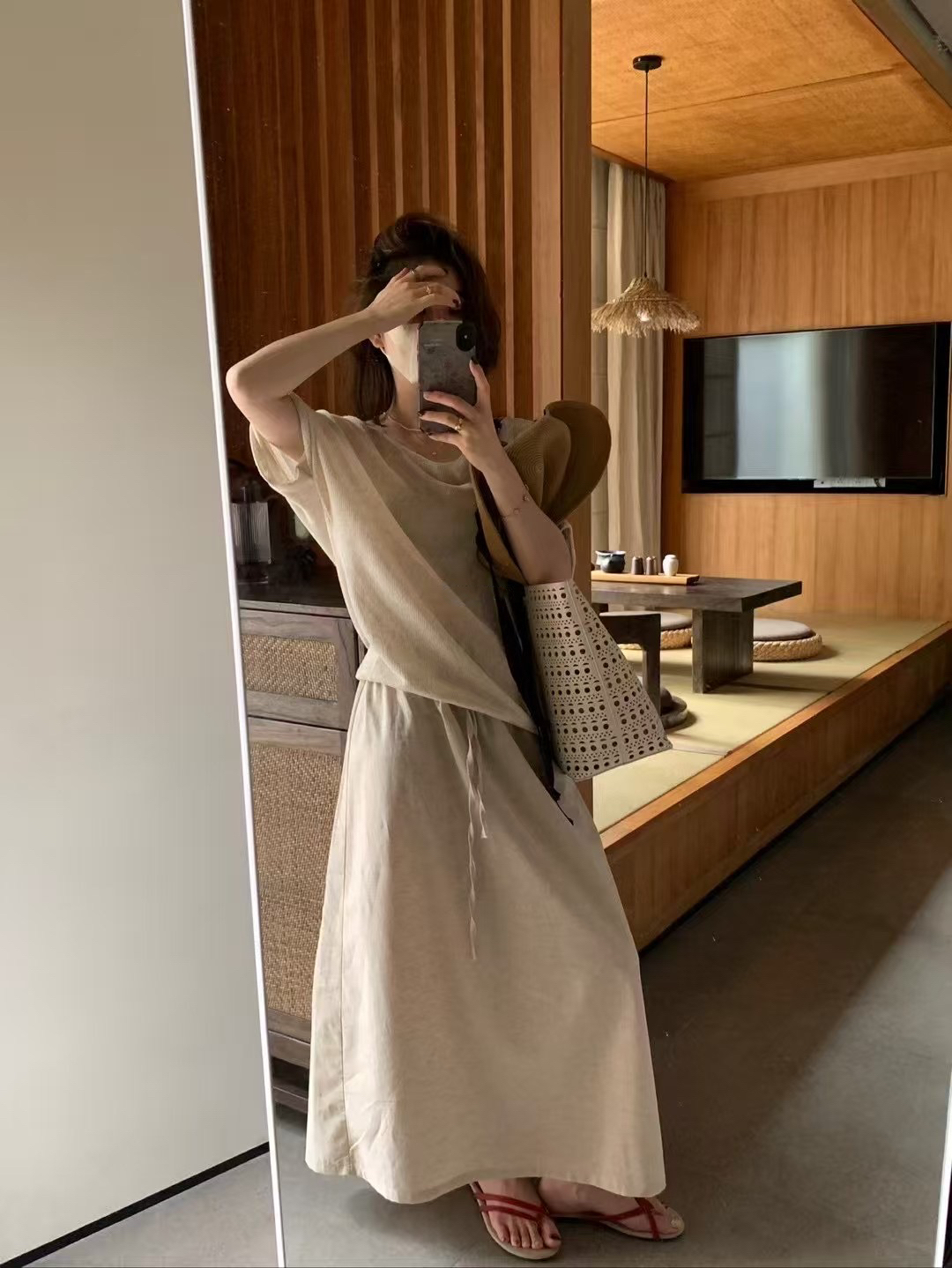 蝙蝠袖苧麻針織衫6