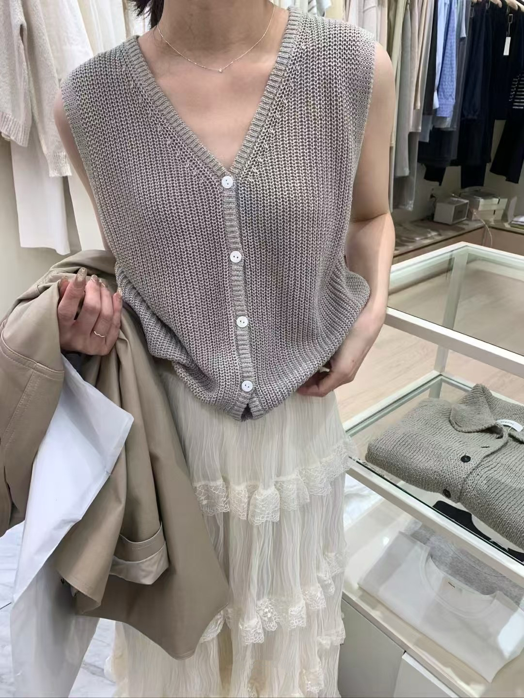 韓代！苧麻編織馬甲1