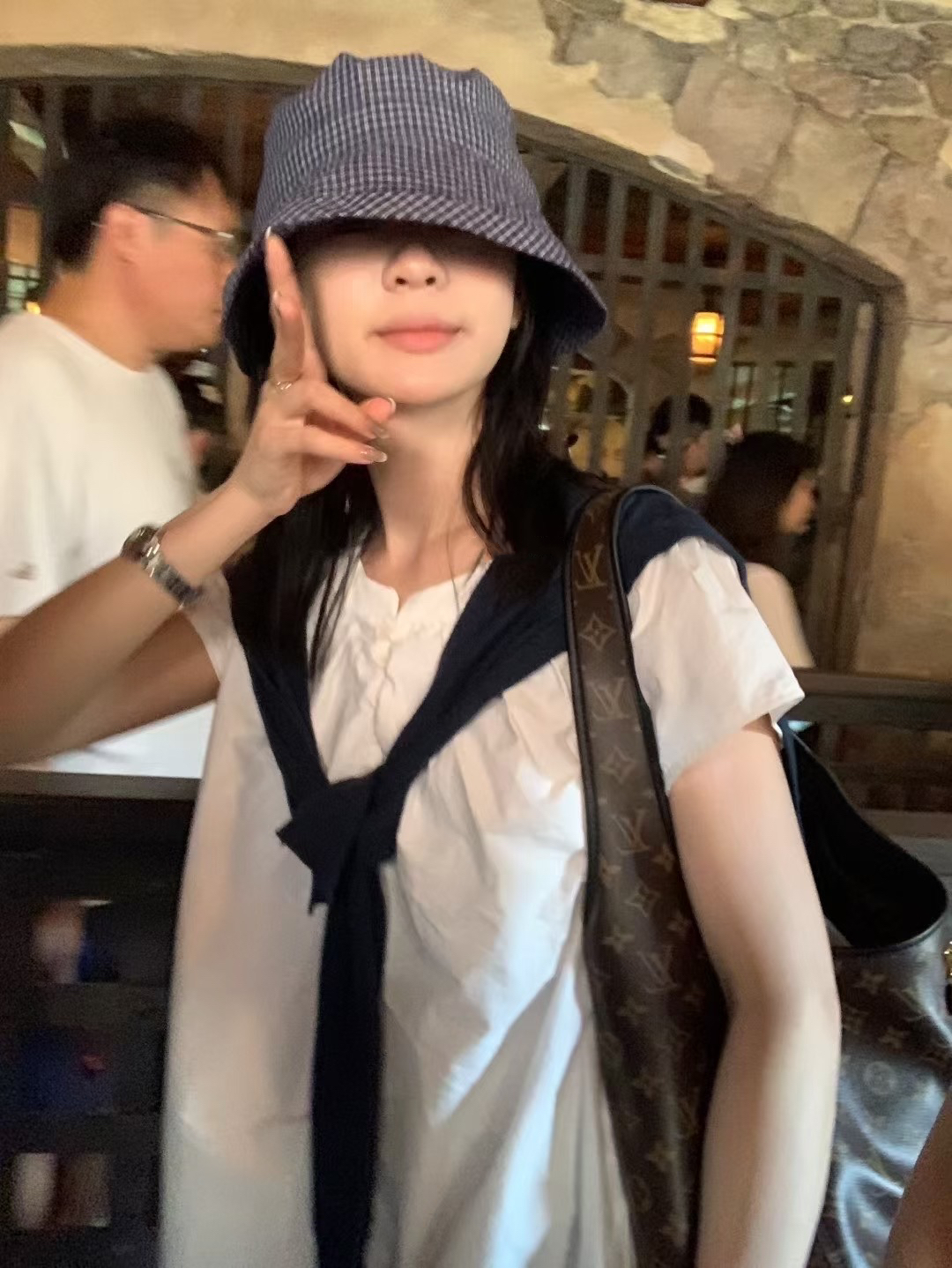 私服中長白襯衣裙1