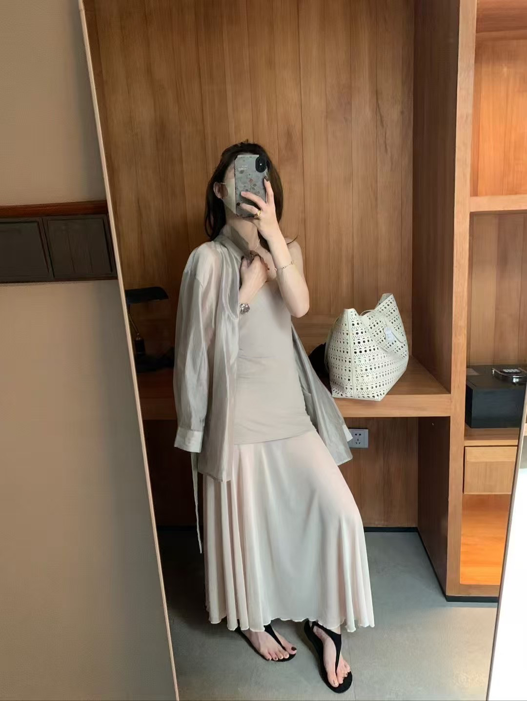 吊帶紗裙➕襯衫 2件套11