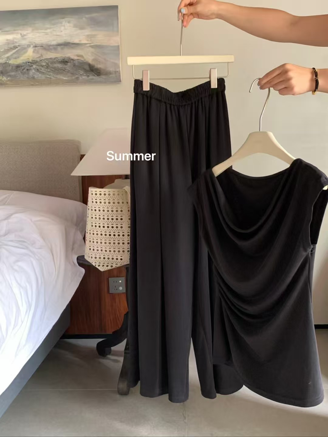 蕩領冰絲套裝14