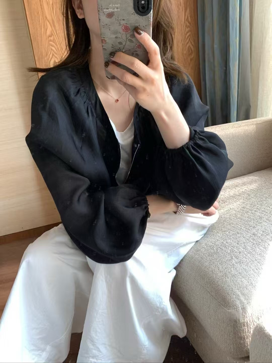 天絲拉鍊小外套2