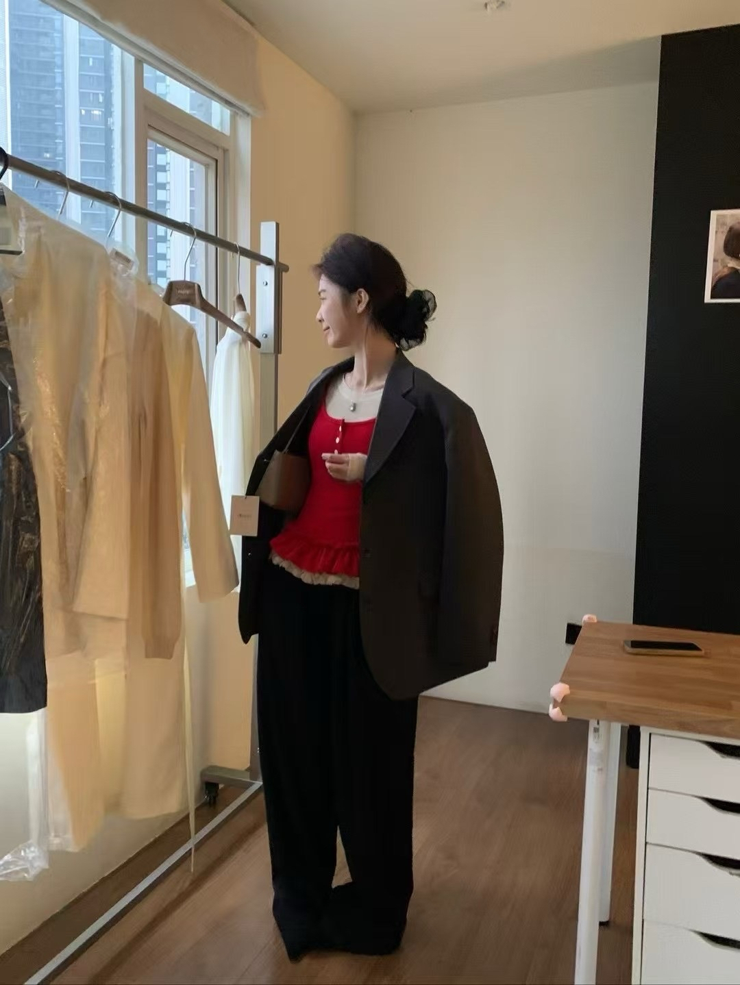 木耳邊韓系真兩件套8