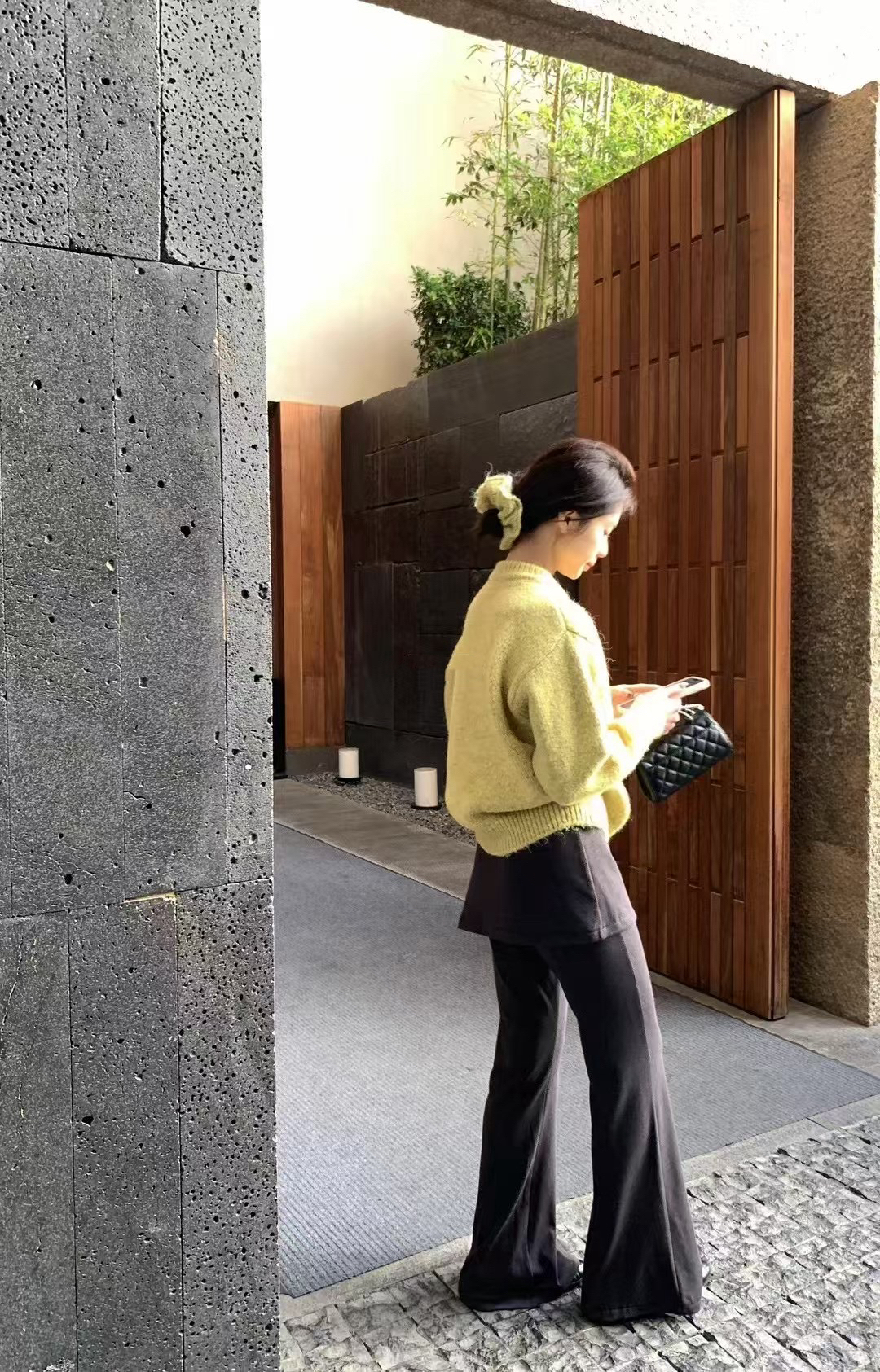 帶髮圈三色毛衣4