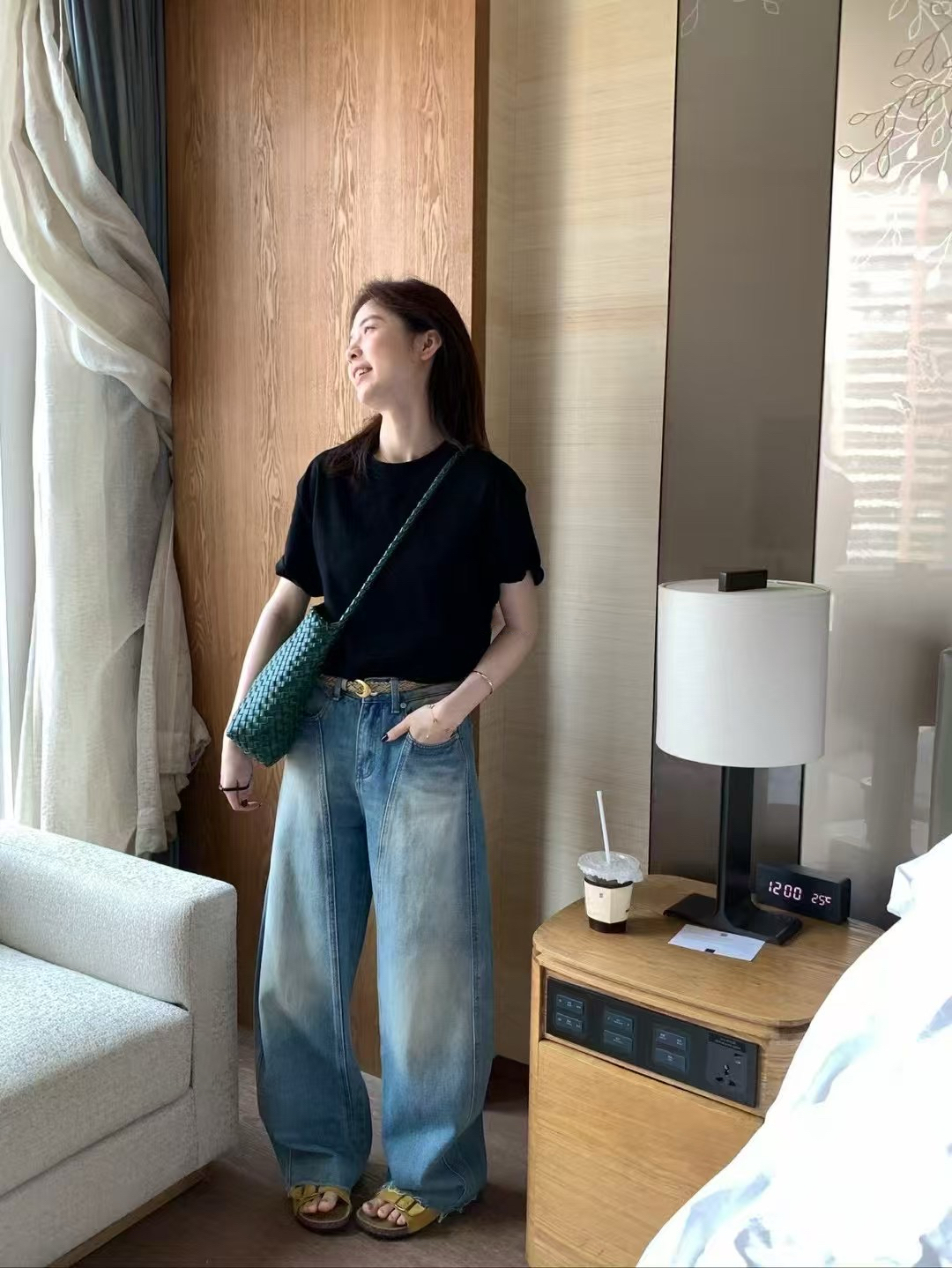 正肩100%純棉短tee24