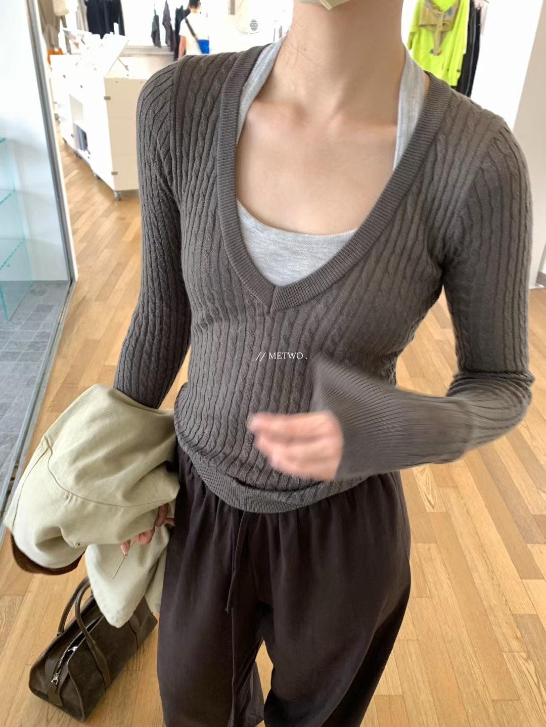 掛脖純欲針織兩件套15