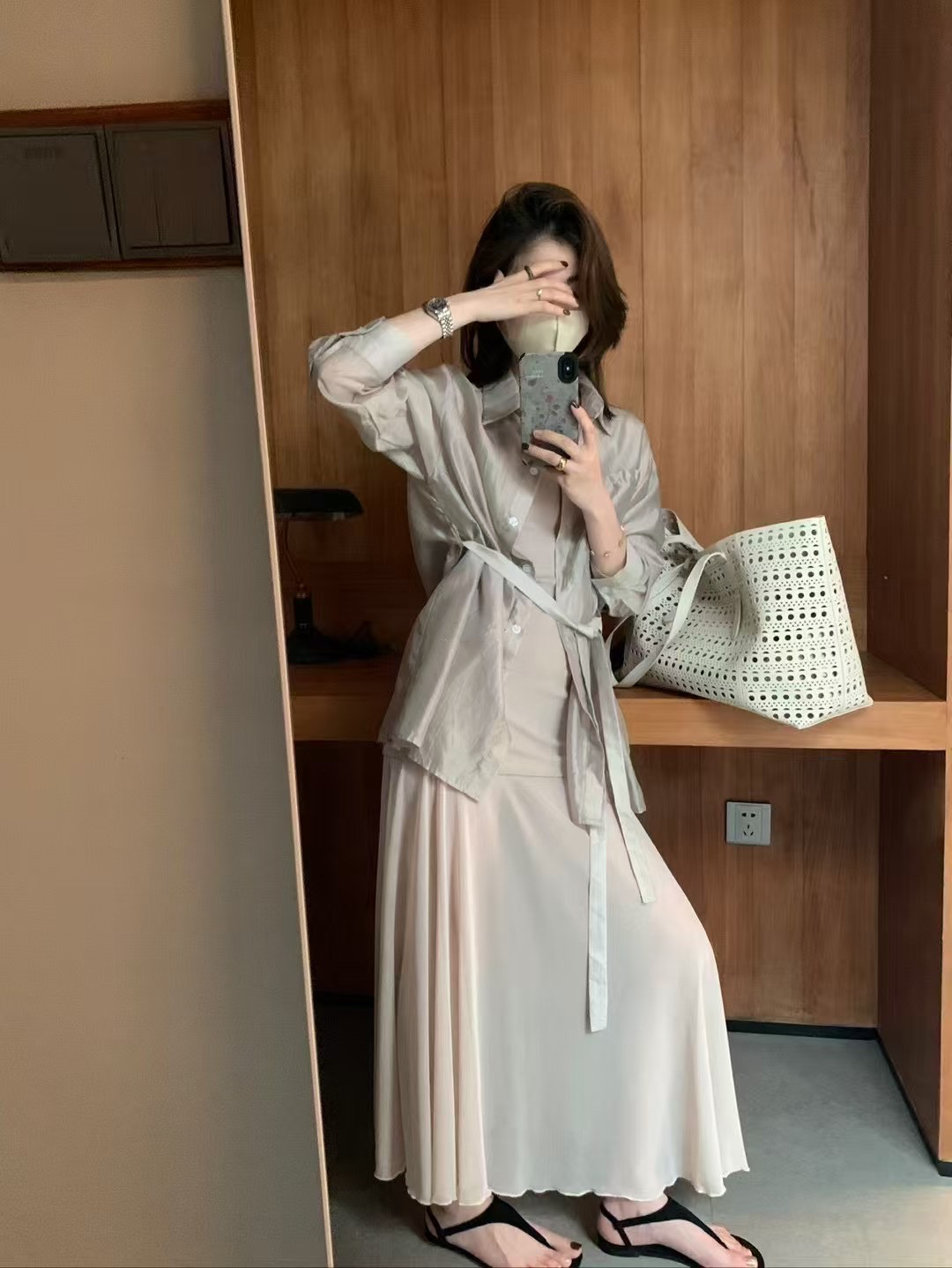 吊帶紗裙➕襯衫 2件套1