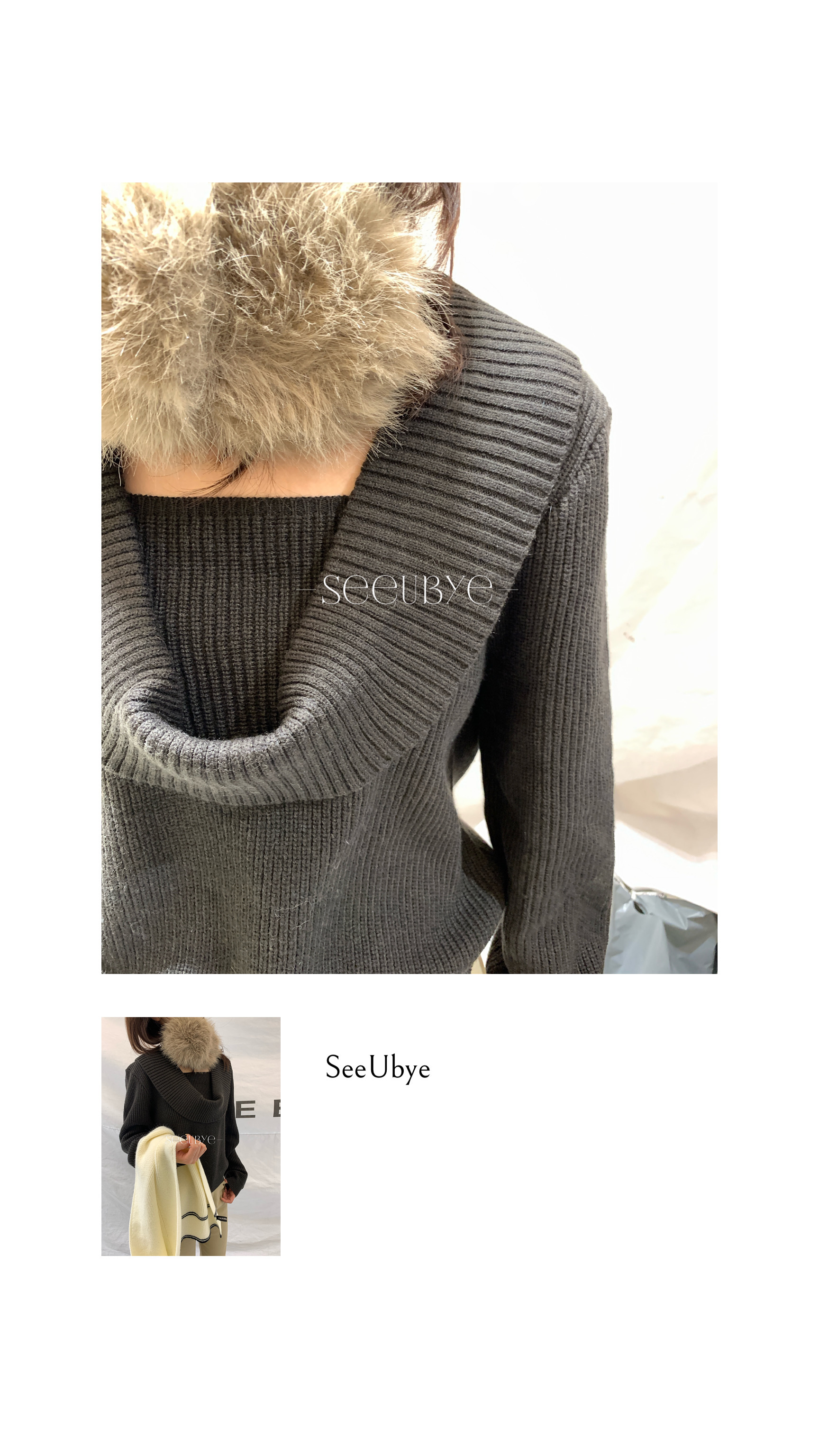 一件柔霧turn down collar 毛衣8