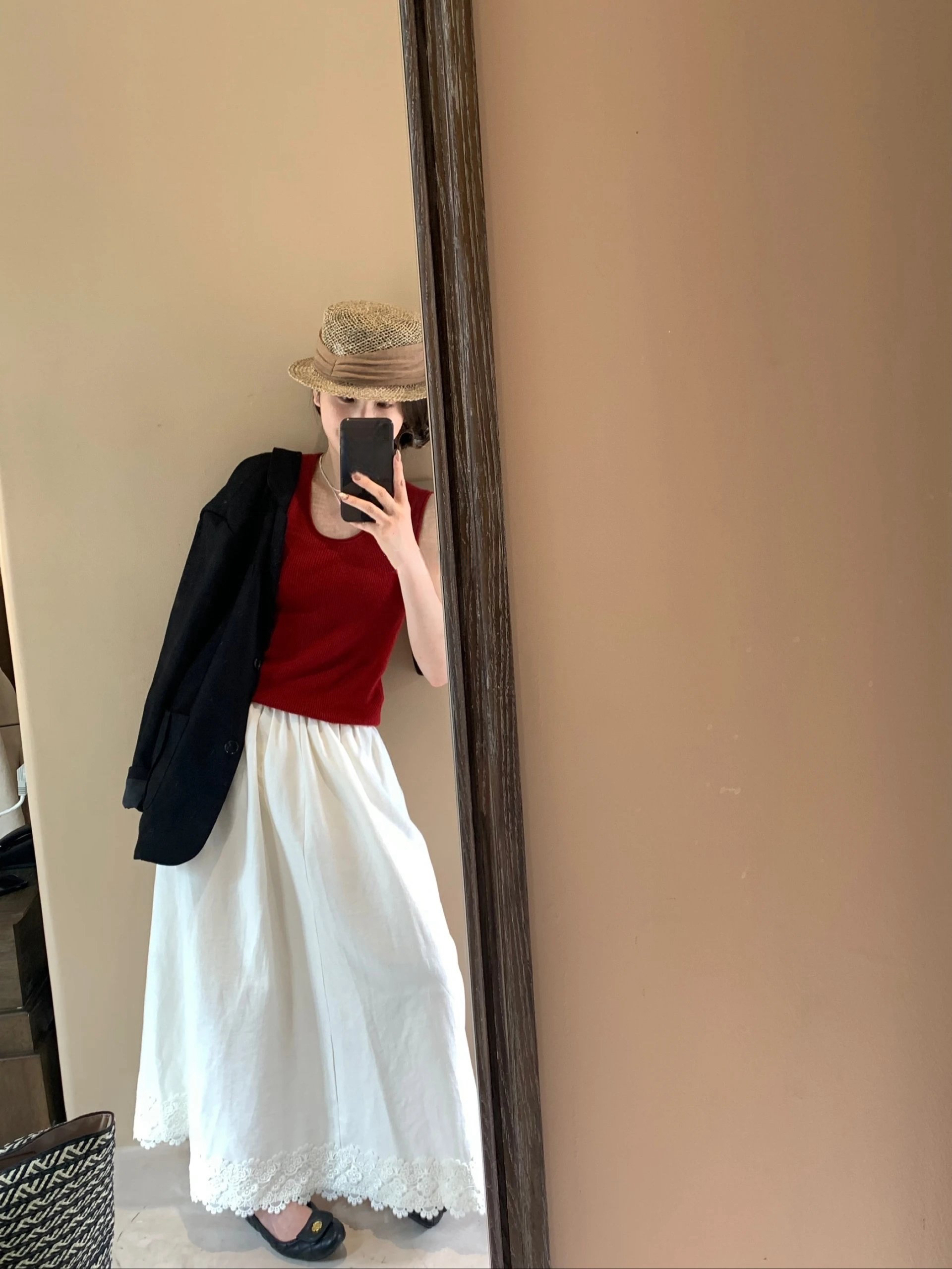 高腰搭了大半期白半裙1