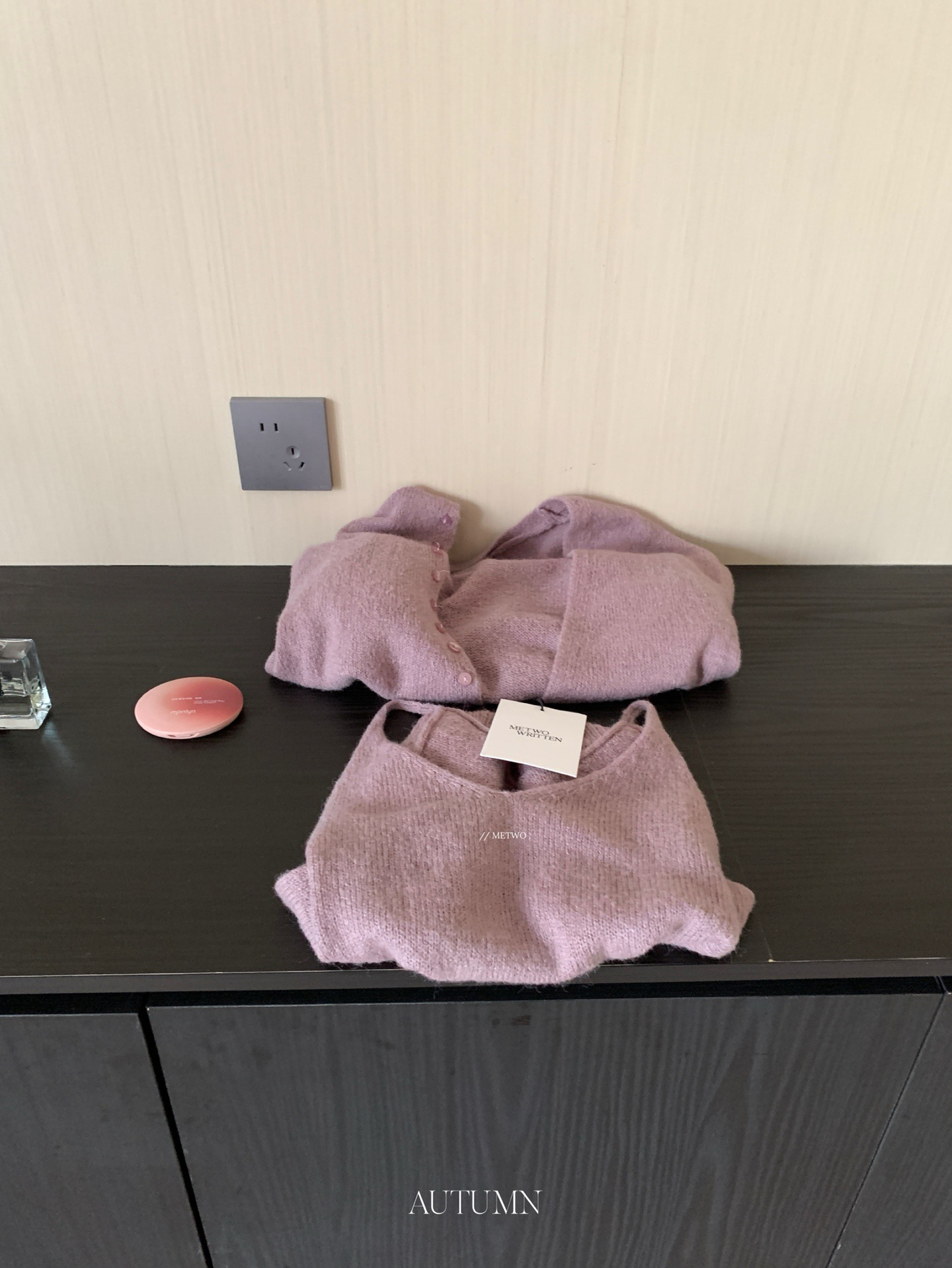 紫色兩件套毛衣7