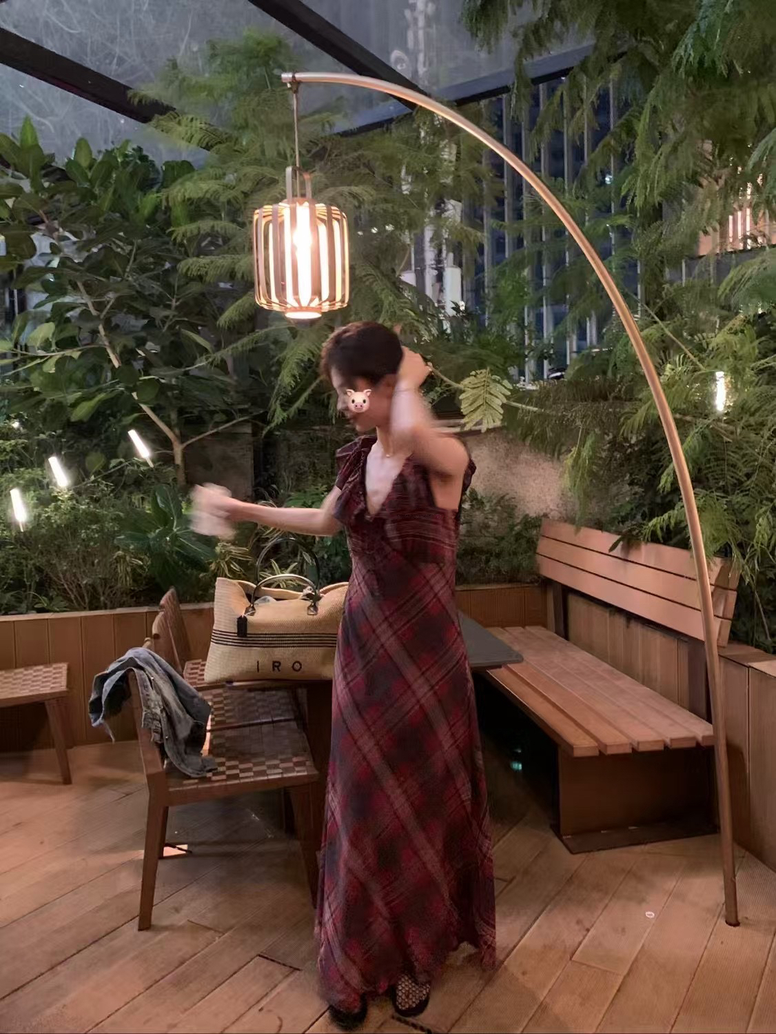 度假格子連衣裙8