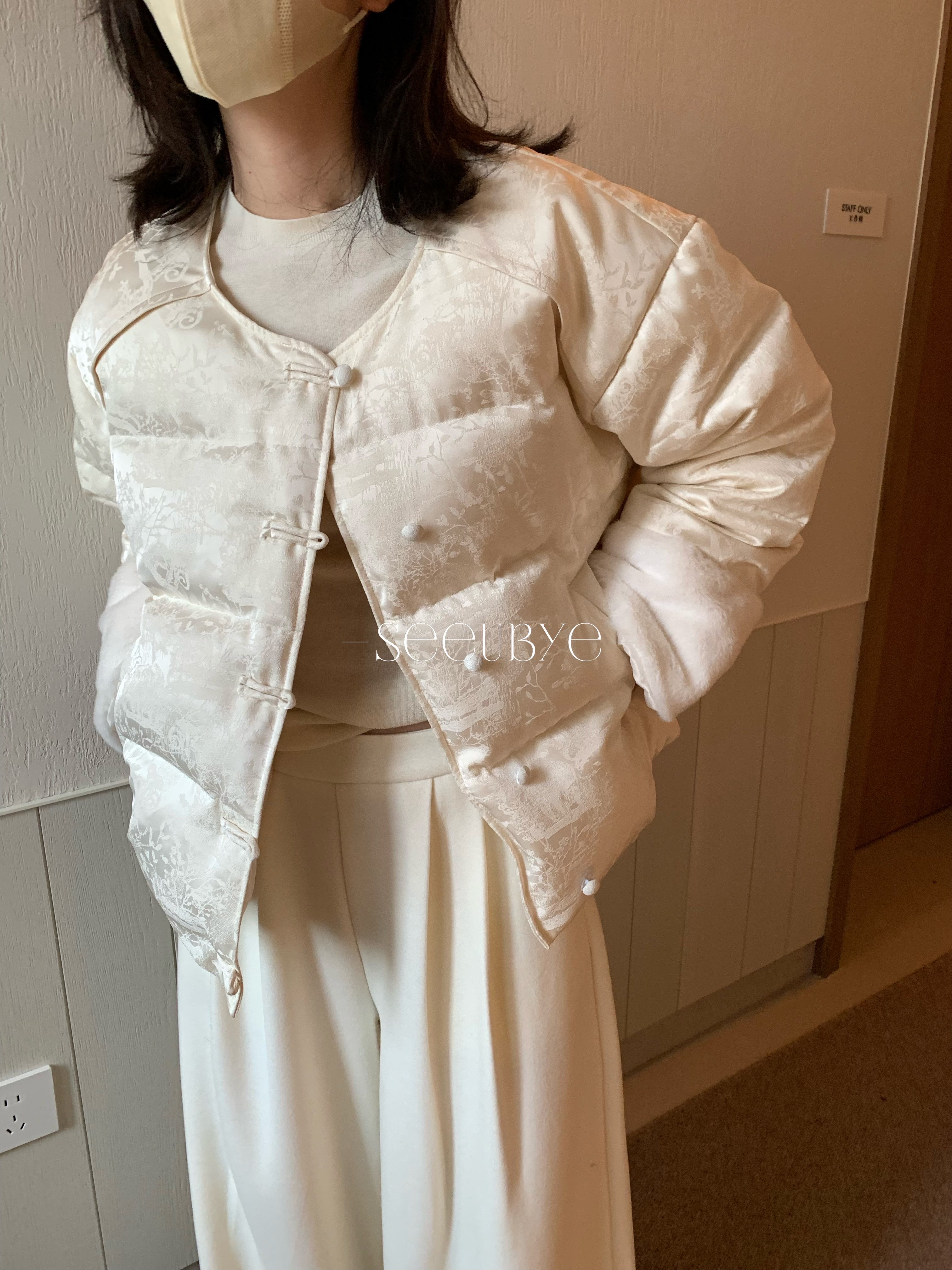 國風蕾絲毛呢褲4