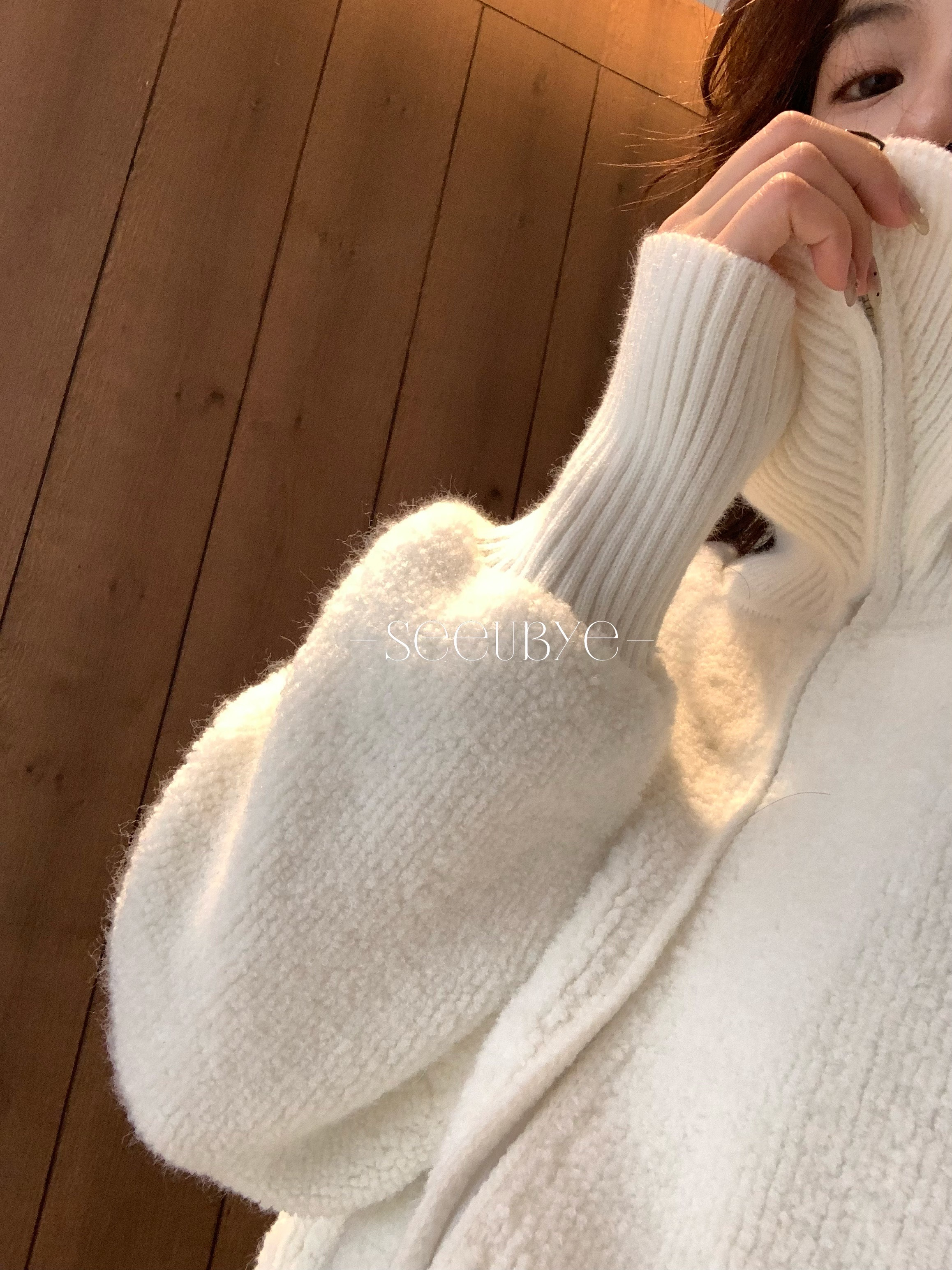 翻領拉鍊時髦毛衣外套6