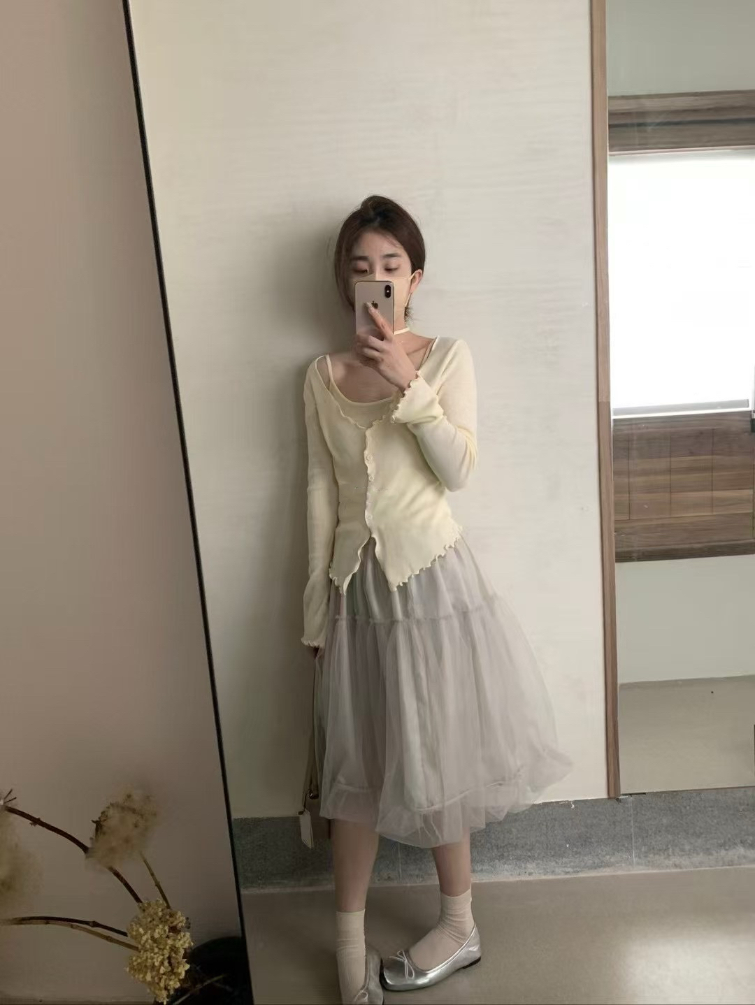 純欲帶花飄帶！針織假兩件10