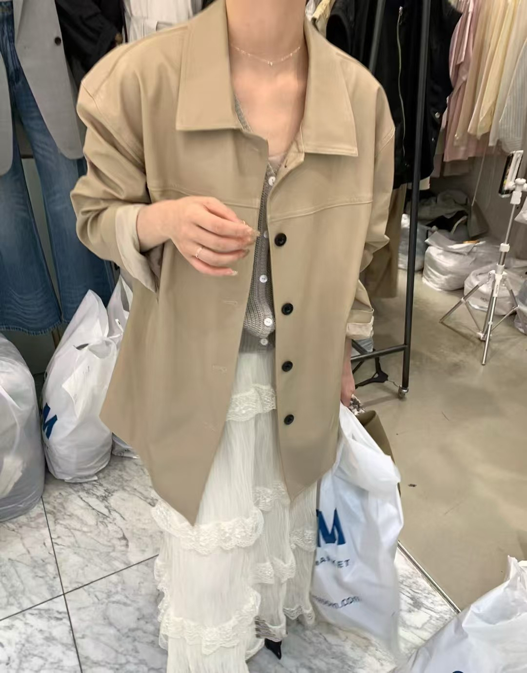 中長款遮肉皮衣11