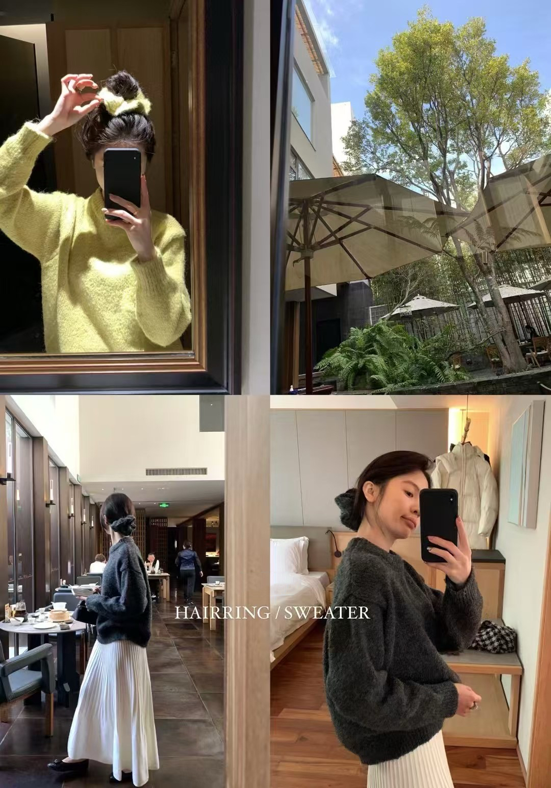 帶髮圈三色毛衣2