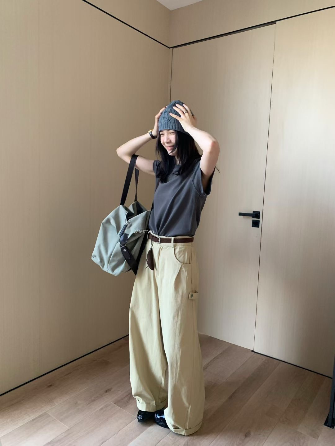 美式卡其皮帶褲6