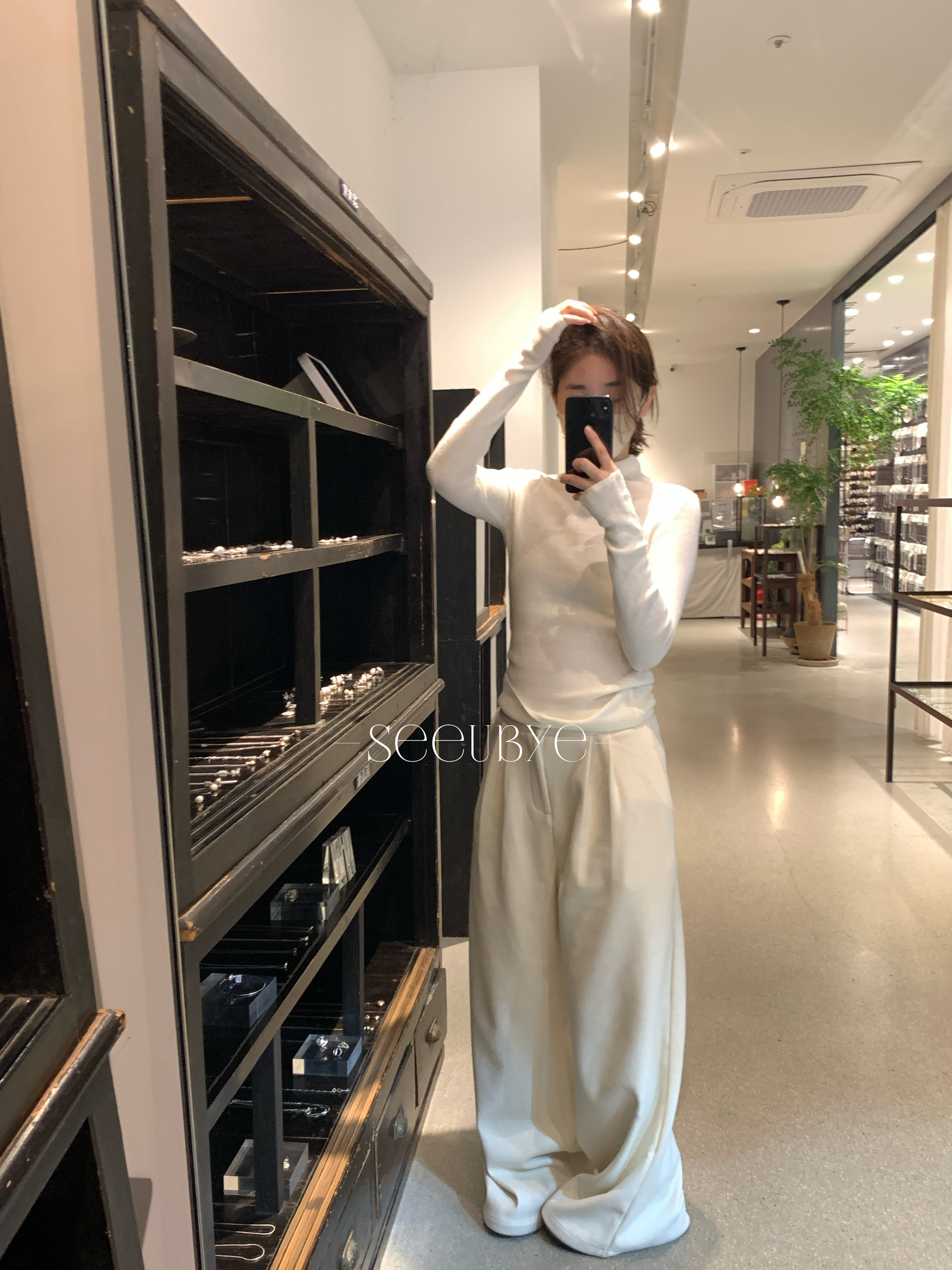 主推呢子加絨闊腿褲5