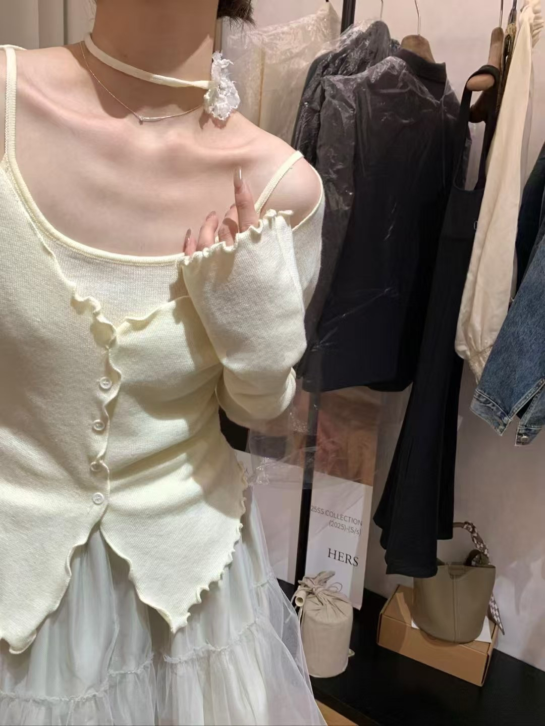 純欲帶花飄帶！針織假兩件14