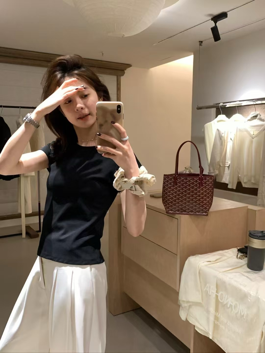 8色！skim*正肩紙片tee17