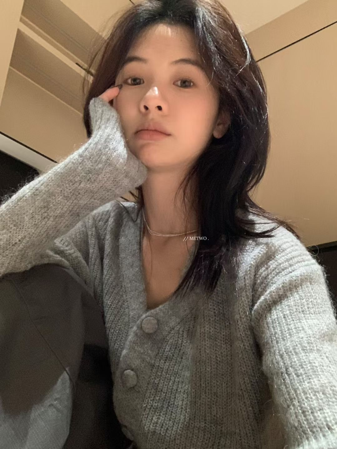 馬海毛開扣毛衣7