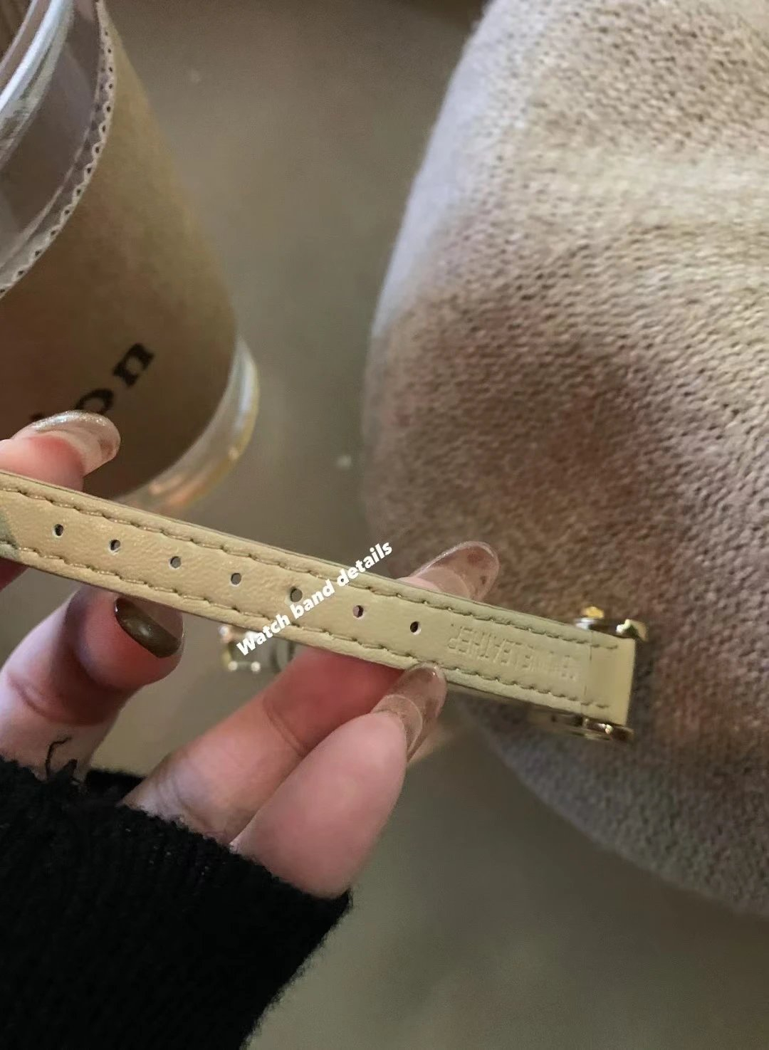 小羊皮奶茶色手錶9