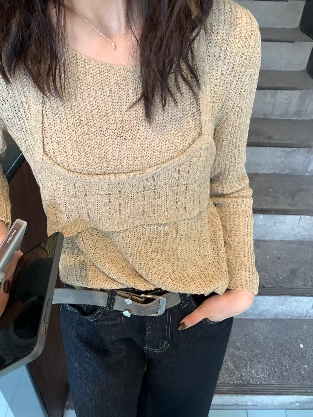 韓式時髦吊帶兩件套5