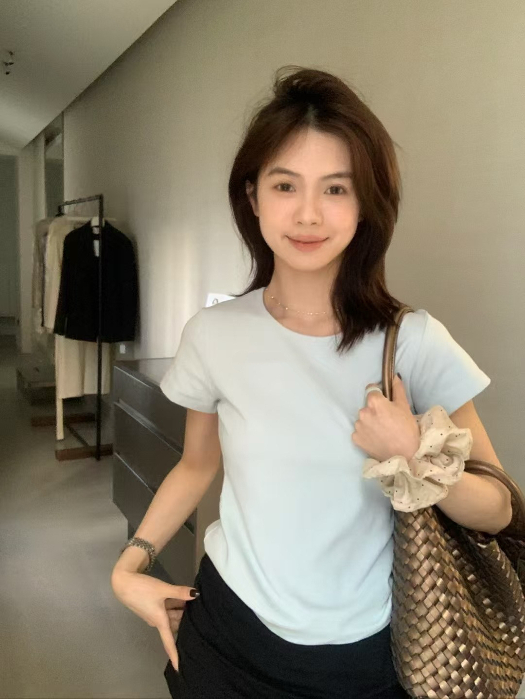 8色！skim*正肩紙片tee22