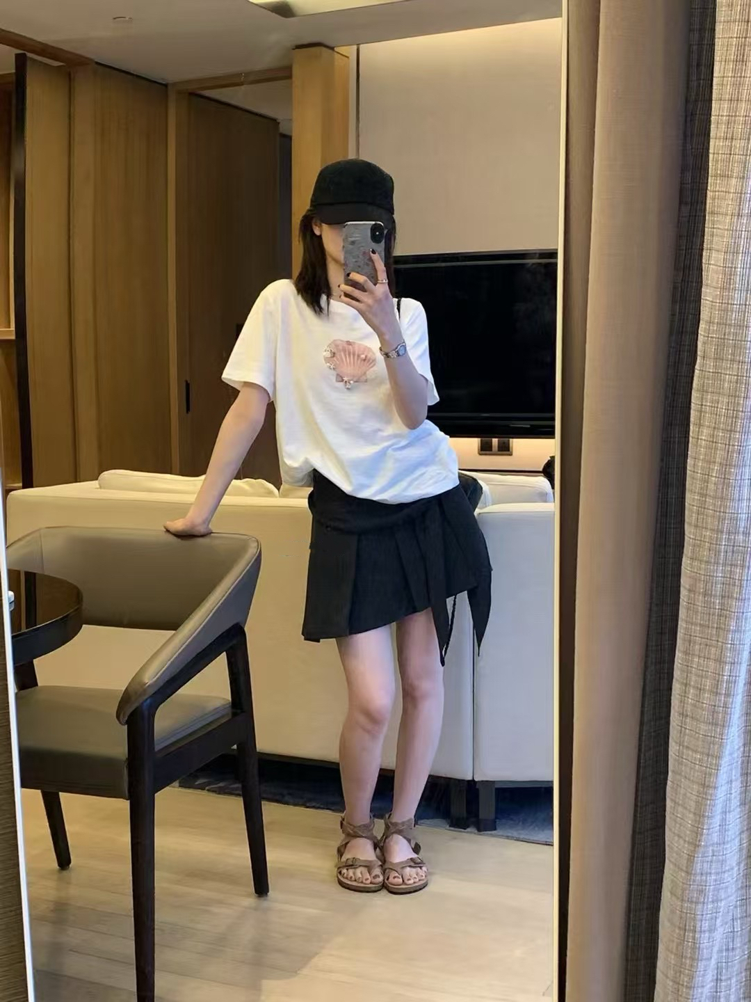 綁帶側邊百褶短裙7