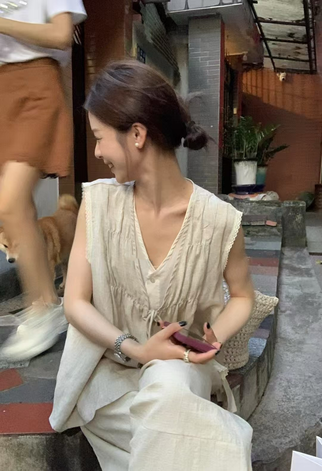 日系假兩件上衣3