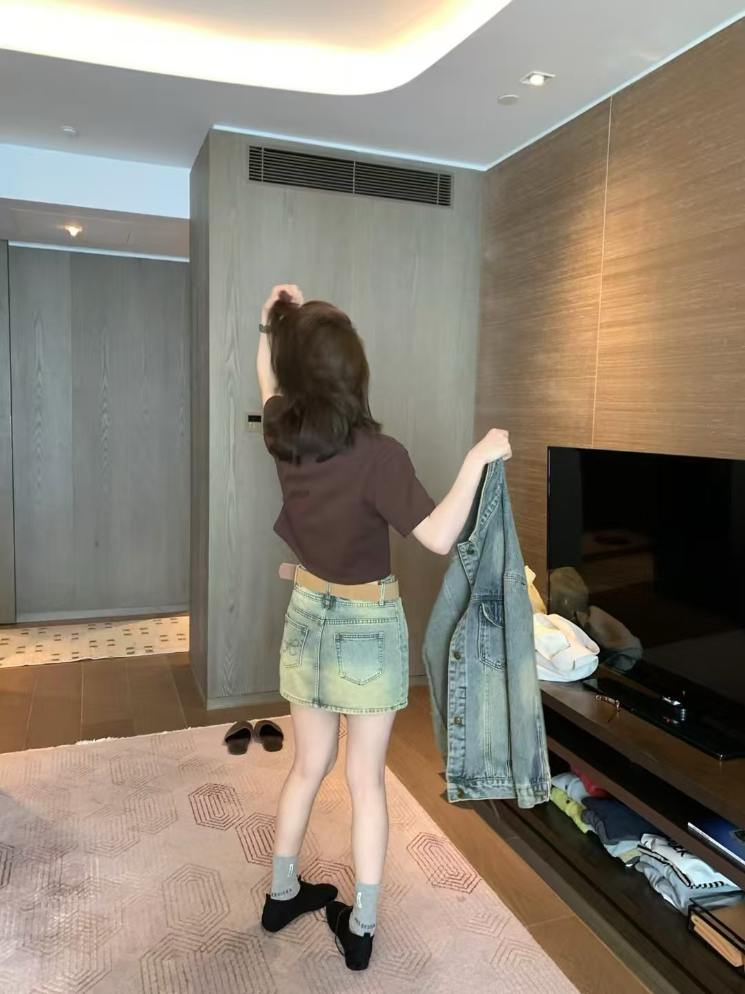 正肩100%純棉短tee14