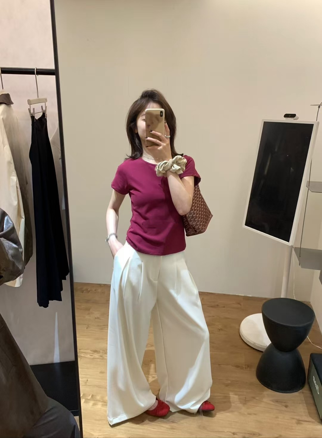 8色！skim*正肩紙片tee7