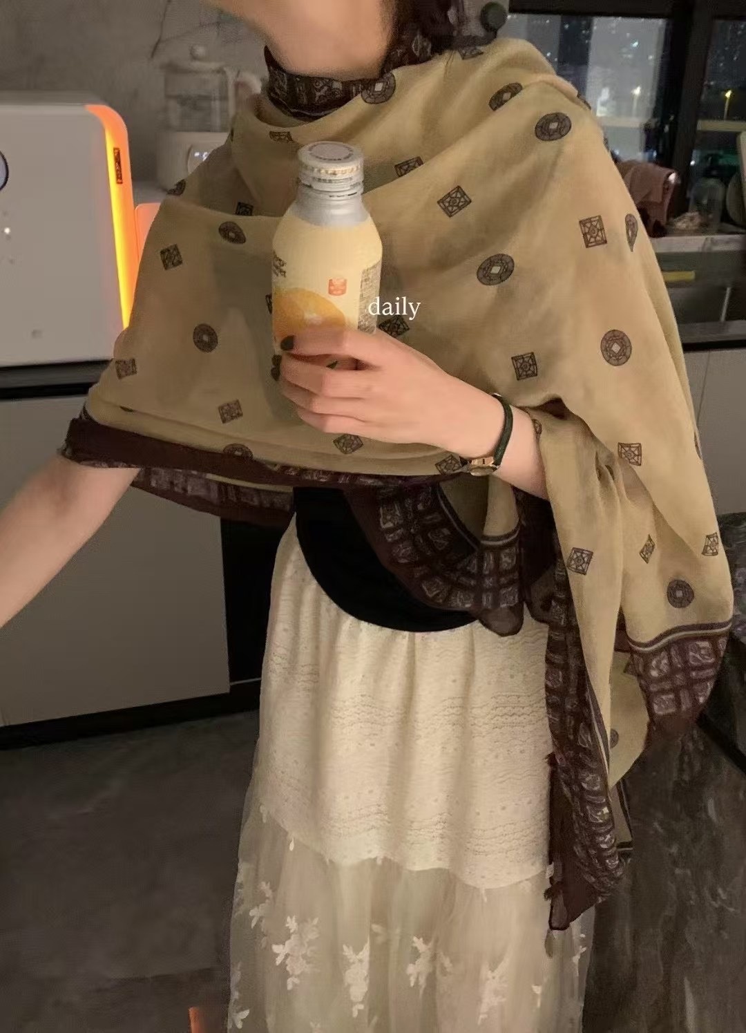 千嶼集·棉麻天絲方巾披肩9