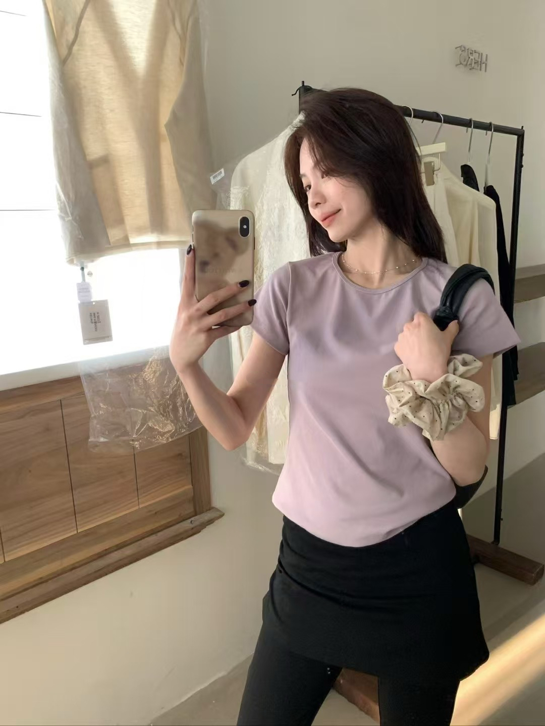 8色！skim*正肩紙片tee14