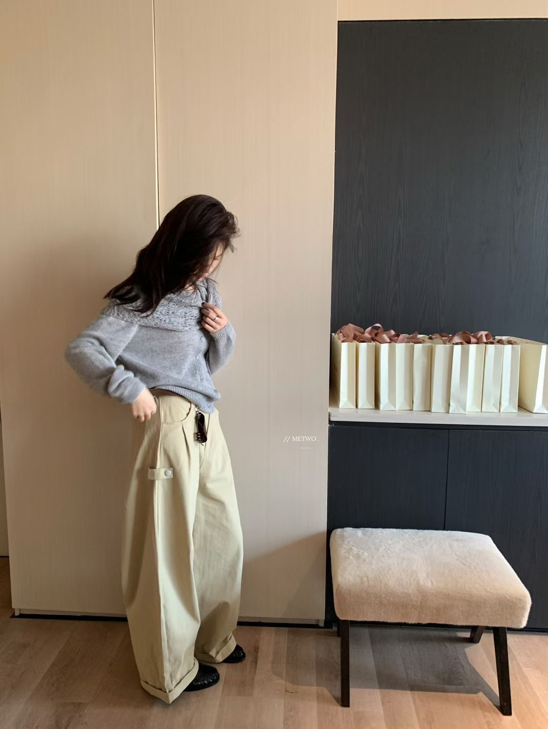 開衫毛衣➕圍巾4