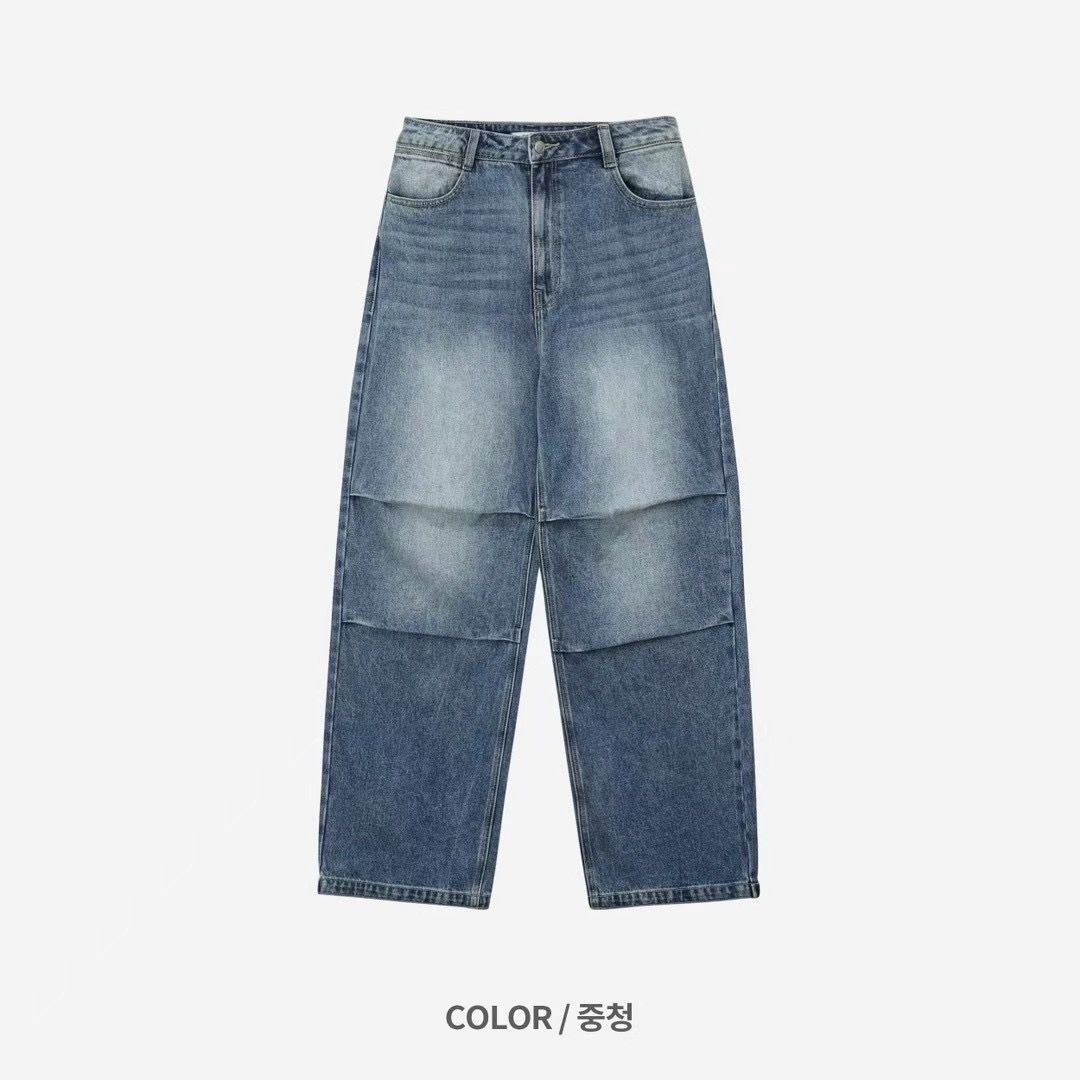 韓國選品｜皺褶刷舊vibe牛仔褲7