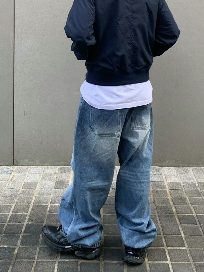 韓國選品｜皺褶刷舊vibe牛仔褲3