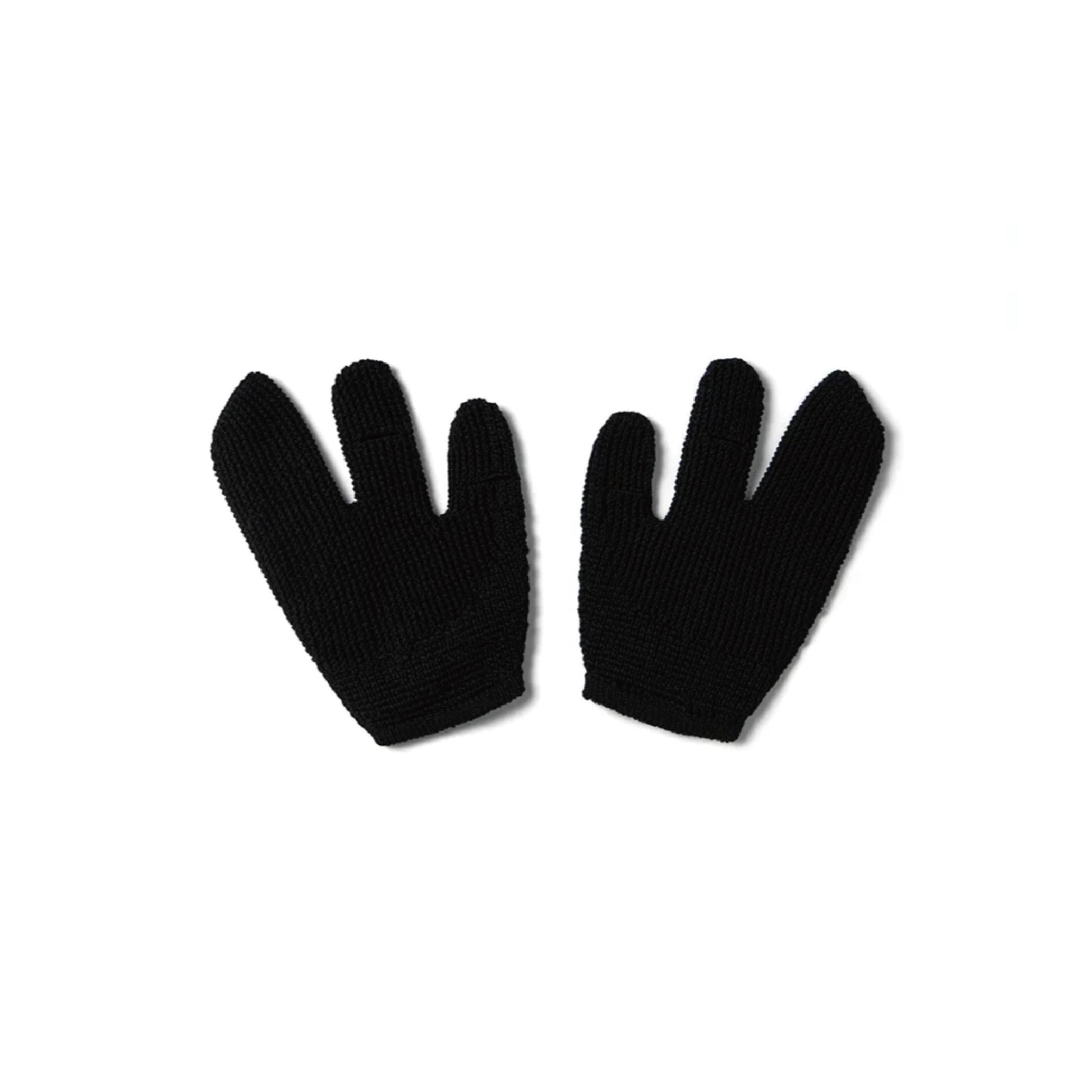 nozzle quiz WHOLEGARMNET Tabi gloves 手套 三指手套 針織 黑色 黎明藍3