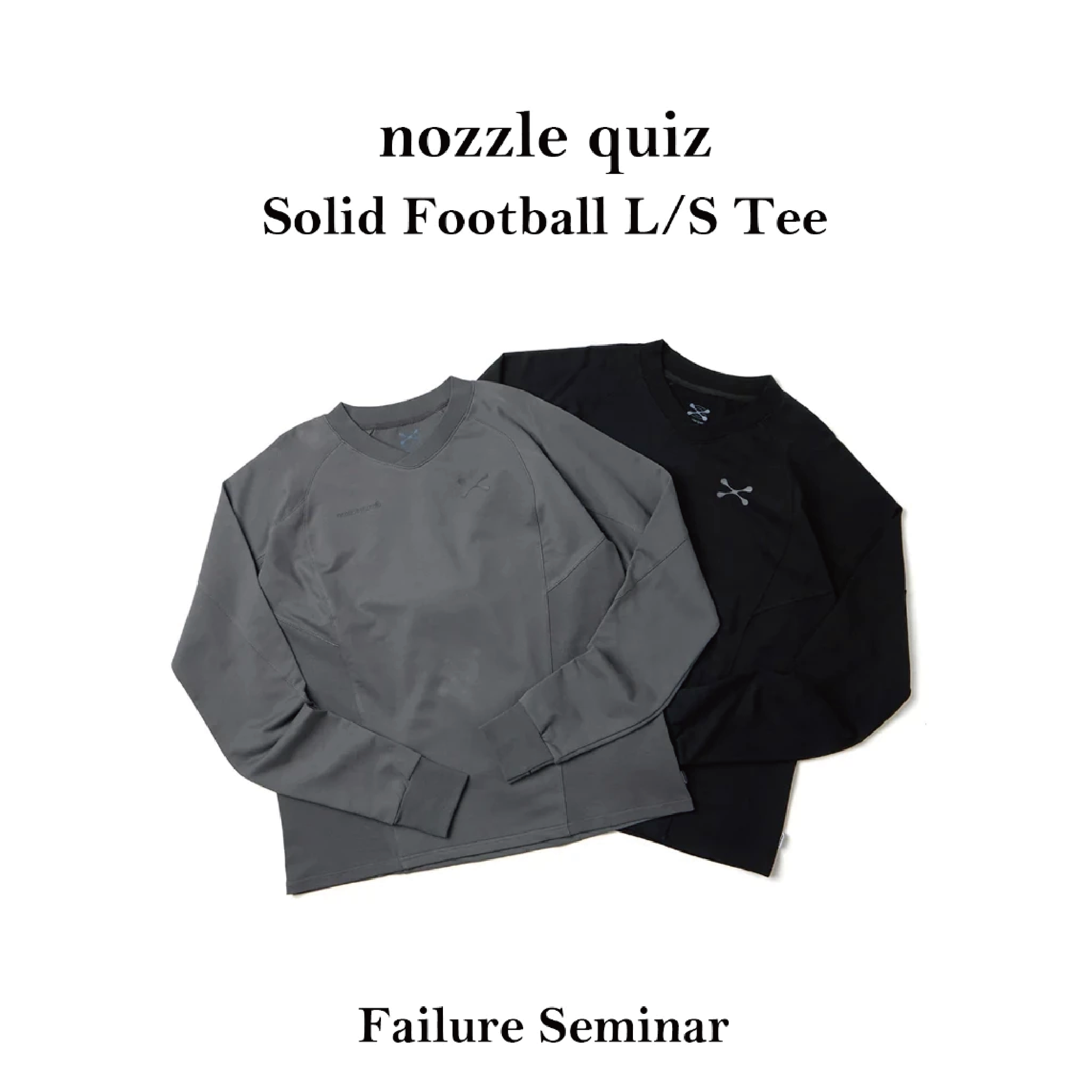 nozzle quiz Solid Football L/S Tee 足球上衣 長袖 異材質拼接 鐵灰 黑色 男女款