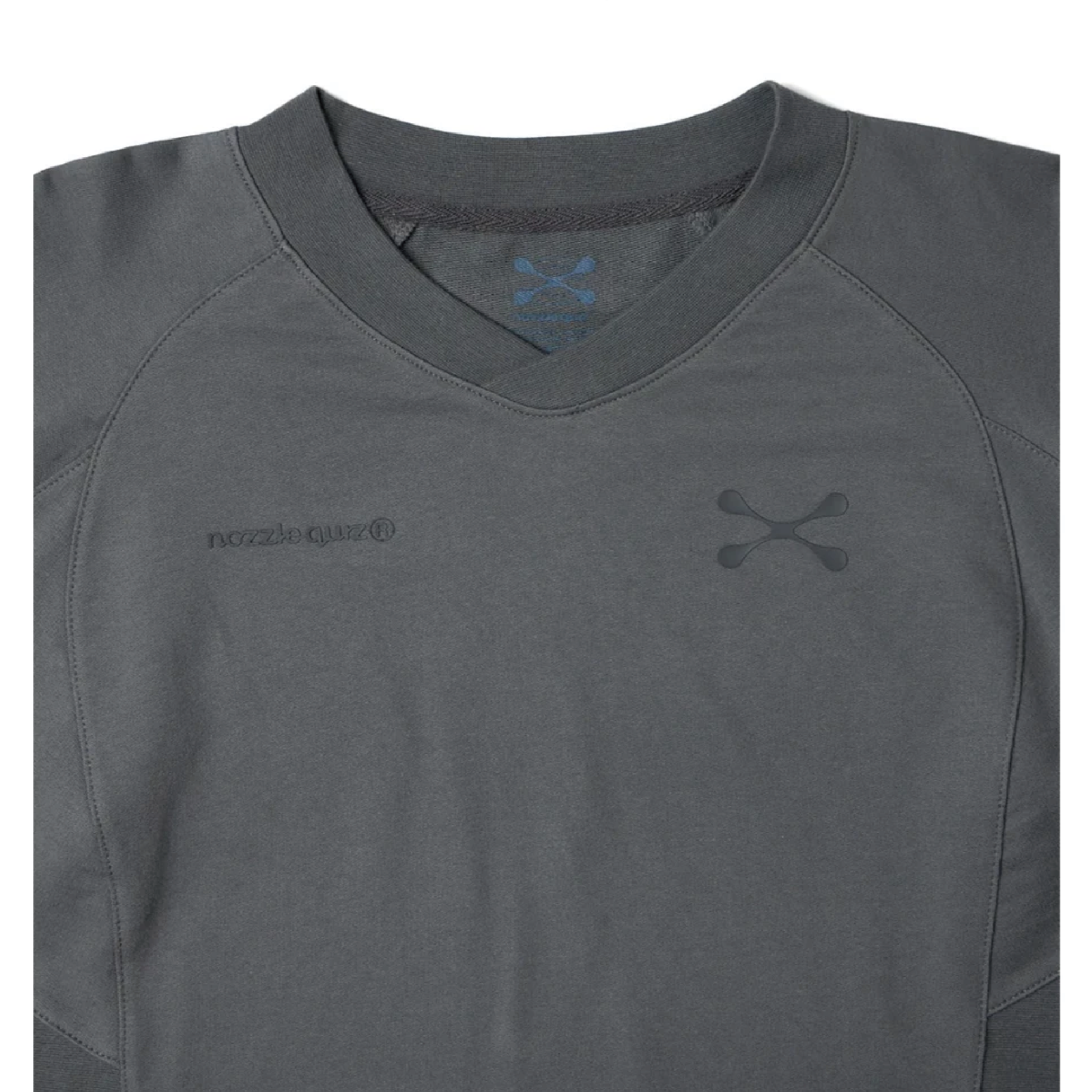 nozzle quiz Solid Football L/S Tee 足球上衣 長袖 異材質拼接 鐵灰 黑色 男女款6