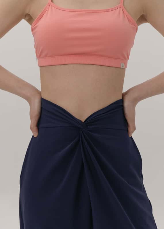 【2色】Sohamsoham 瑜珈扭結直筒收腳褲 海軍藍 SOH004NAV