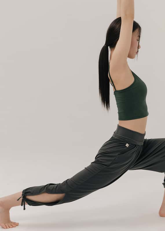 【6色】Sohamsoham 瑜珈側開岔綁帶束腳寬褲 木炭灰 SOH001CHC