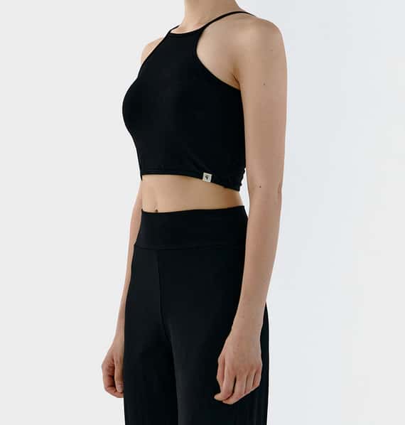 Conchwear 幕斯棉 瑜珈吊帶胸墊短背心 經典黑 CON032BLK