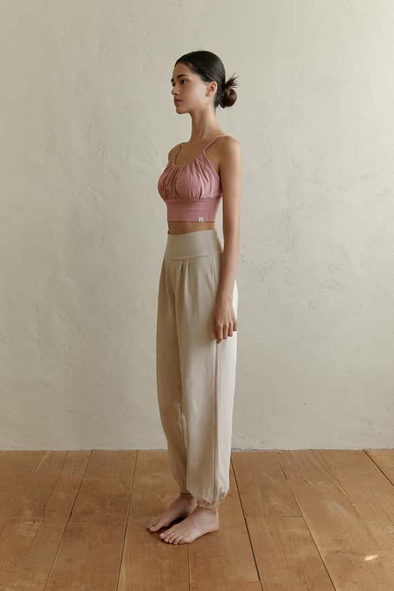 【熱銷補貨】Dhyani 舒悅瑜珈束腳寬褲 奶茶色 CON019BEG